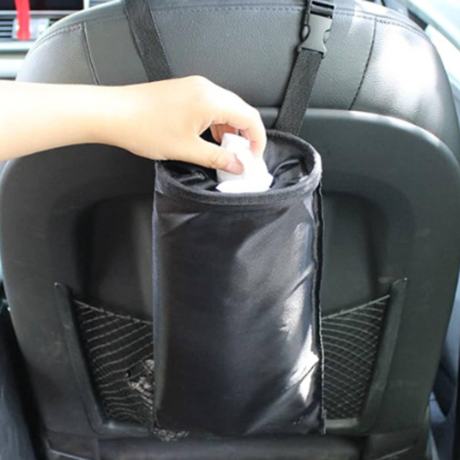 ZELPHORA Hanging Car Trash Bag SoftSided Foldable Car Trash Pouch Polyester Vehicle Storage 210D Regular Strap
