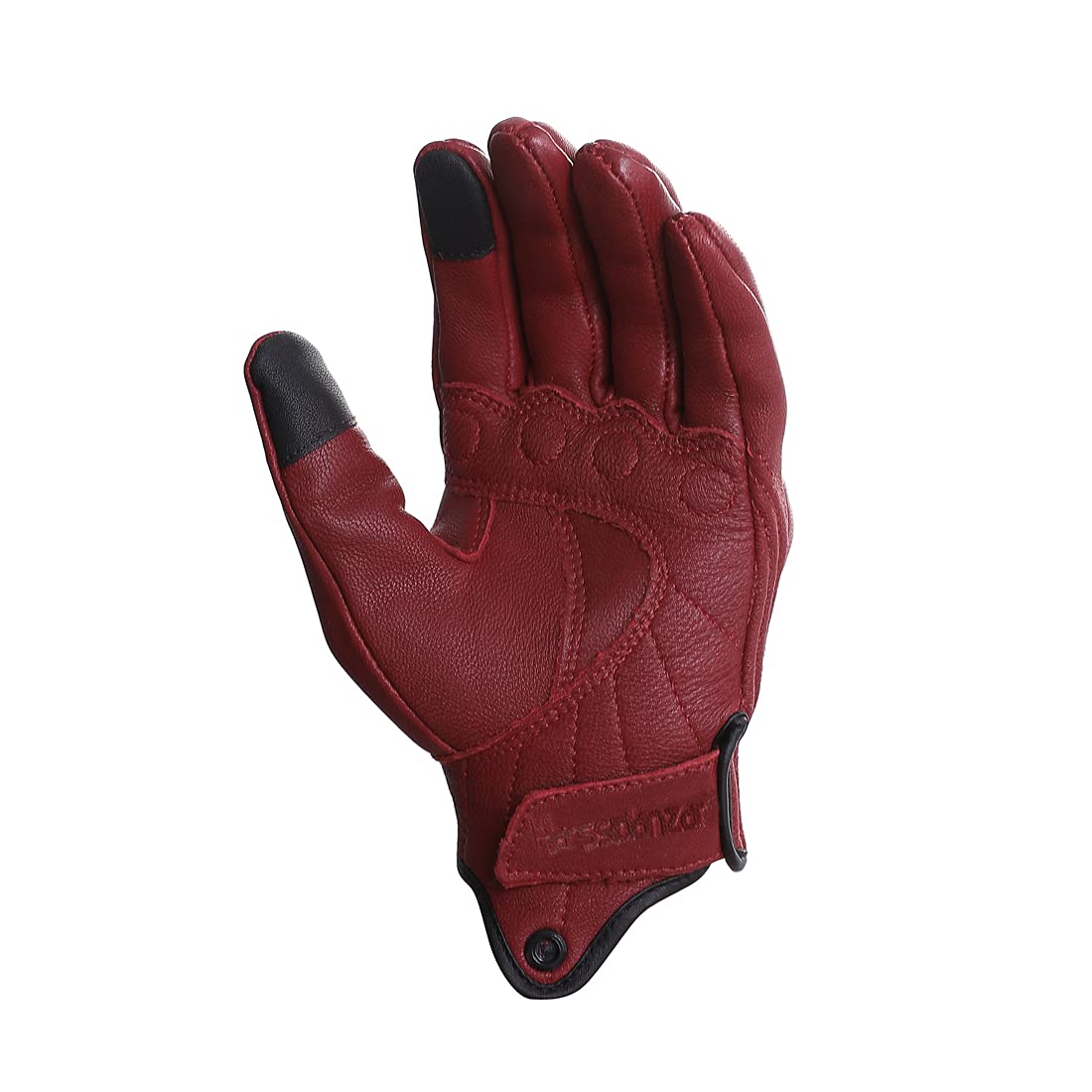 Harssidanzar Leather Motorcycle Gloves for Women, XL Oxblood, Model GL016, Touchscreen Riding Gloves
