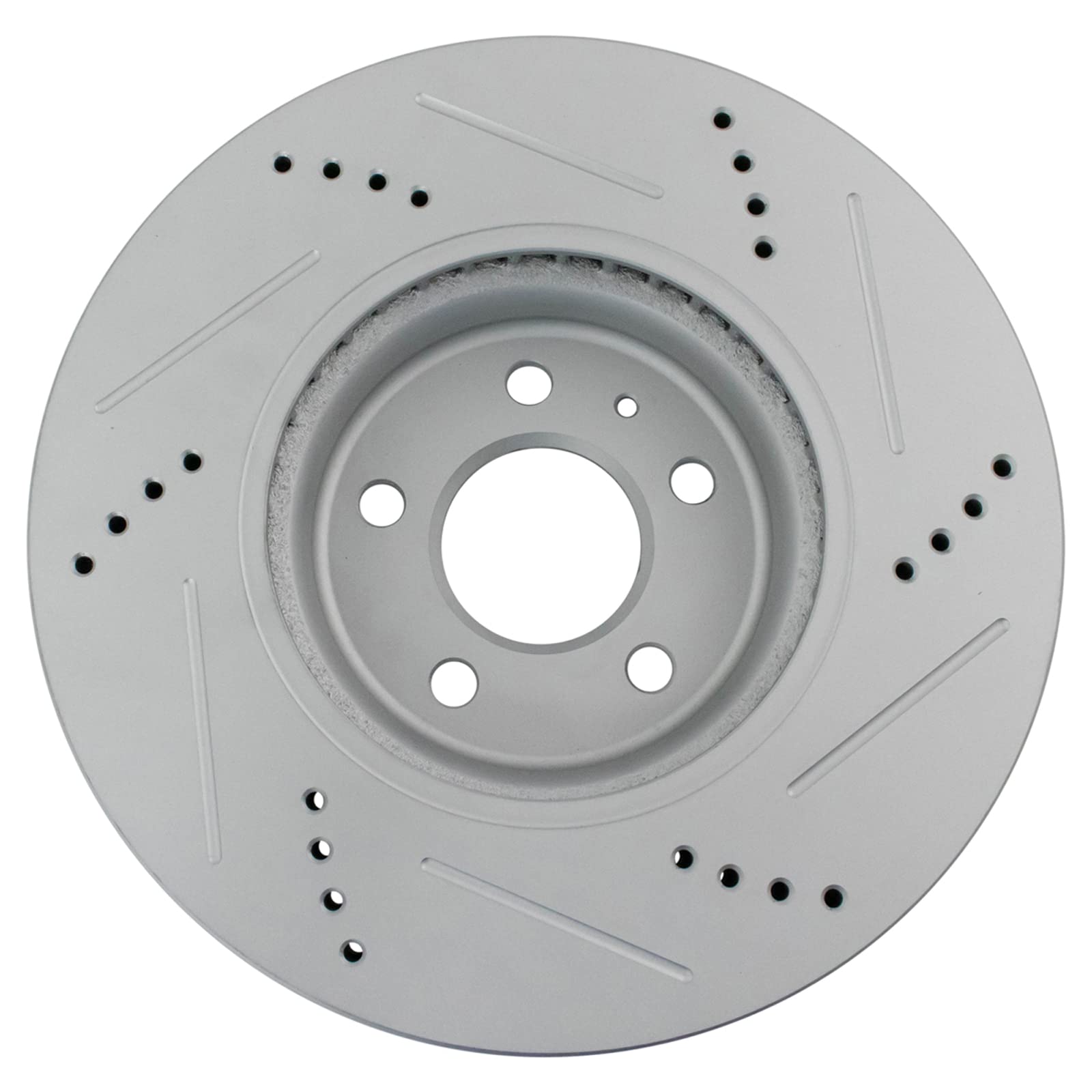 Trq Front Performance Brake Rotors Set Premium G-Coated Cross Drilled & Slotted Compatible With 2009-2011 Audi A4 A4 Quattro 201