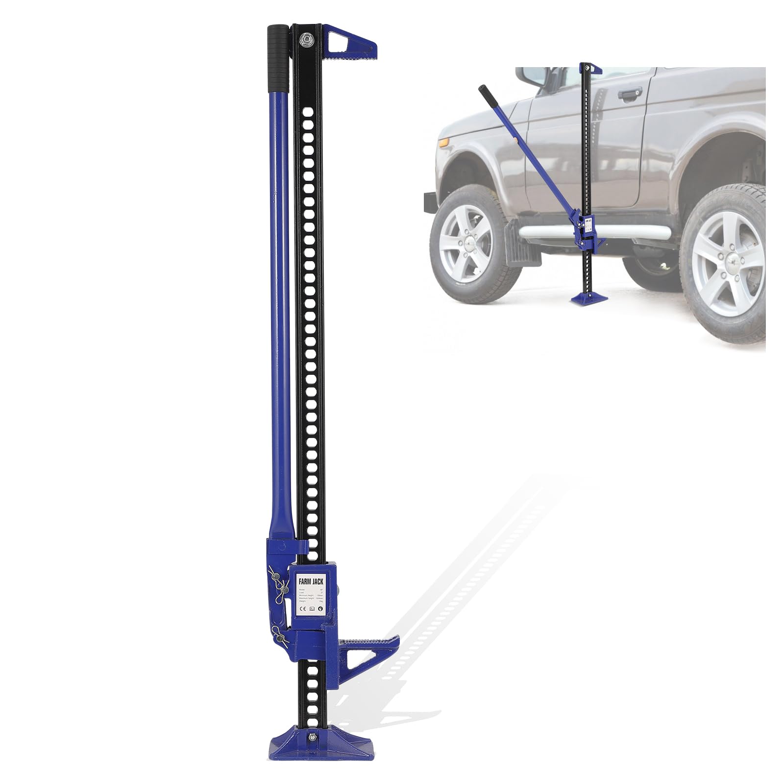 3 Ton Heavy Duty Farm Jack, 60 Utility High Lift Off-Road Jack for Tractors, Trucks & SUVs with Ratcheting Mechanism, Black