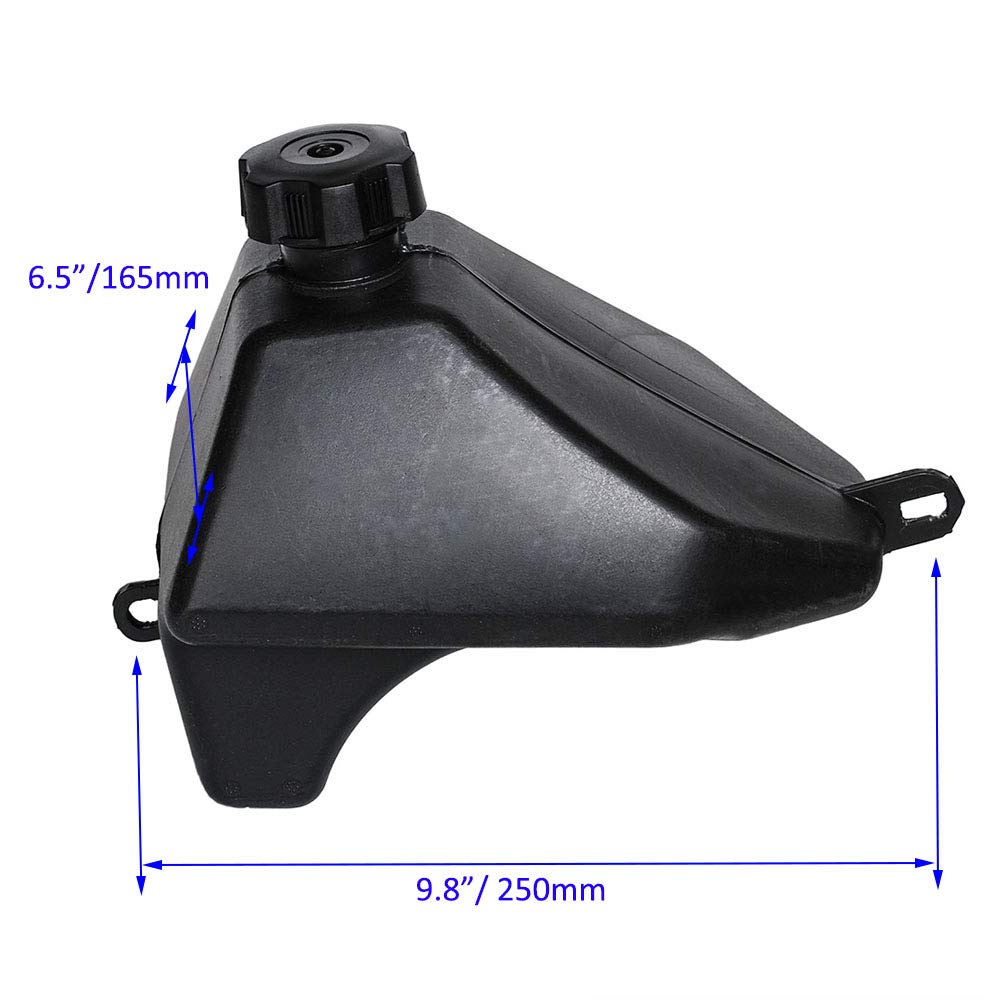 Videopup Gas Fuel Petrol Tank Plastic Fuel Tank Replacement For Chinese 50Cc 70Cc 90Cc 110Cc 125Cc 4 Stroke Atv Taotao Sunl Quad Dirt Bike 4 Wheeler Gas Tank