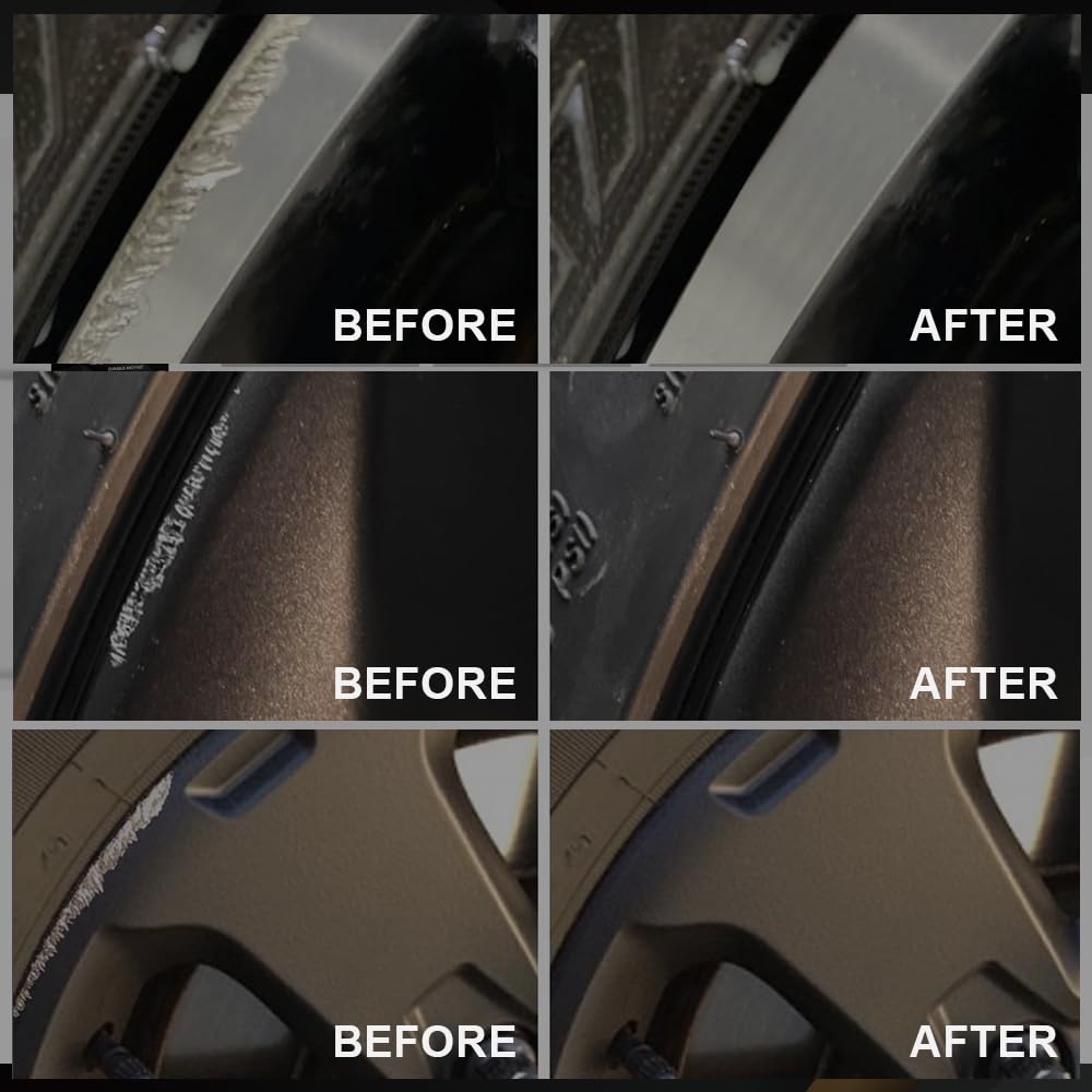 Wheel Repair Kit, Matte Black Rim Touch Up Paint, Wheel Touch Up Kit Wheel Paint Rim Paint Pen, Quick And Easy Repairs Roadside Rashes, Rim Paint(Matte Black)