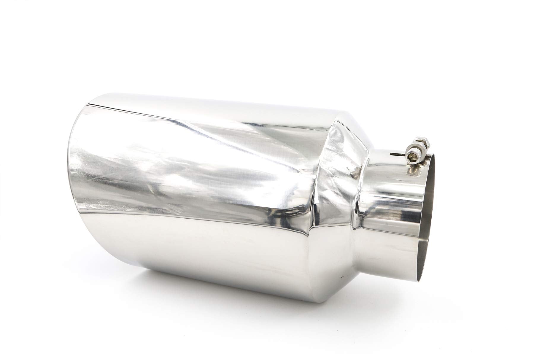 Rp Remarkable Power, 5'' Inlet 8'' Outlet 15'' Long Overall Length Stainless Steel Rolled Edge Diesel Exhaust Tip Ext37