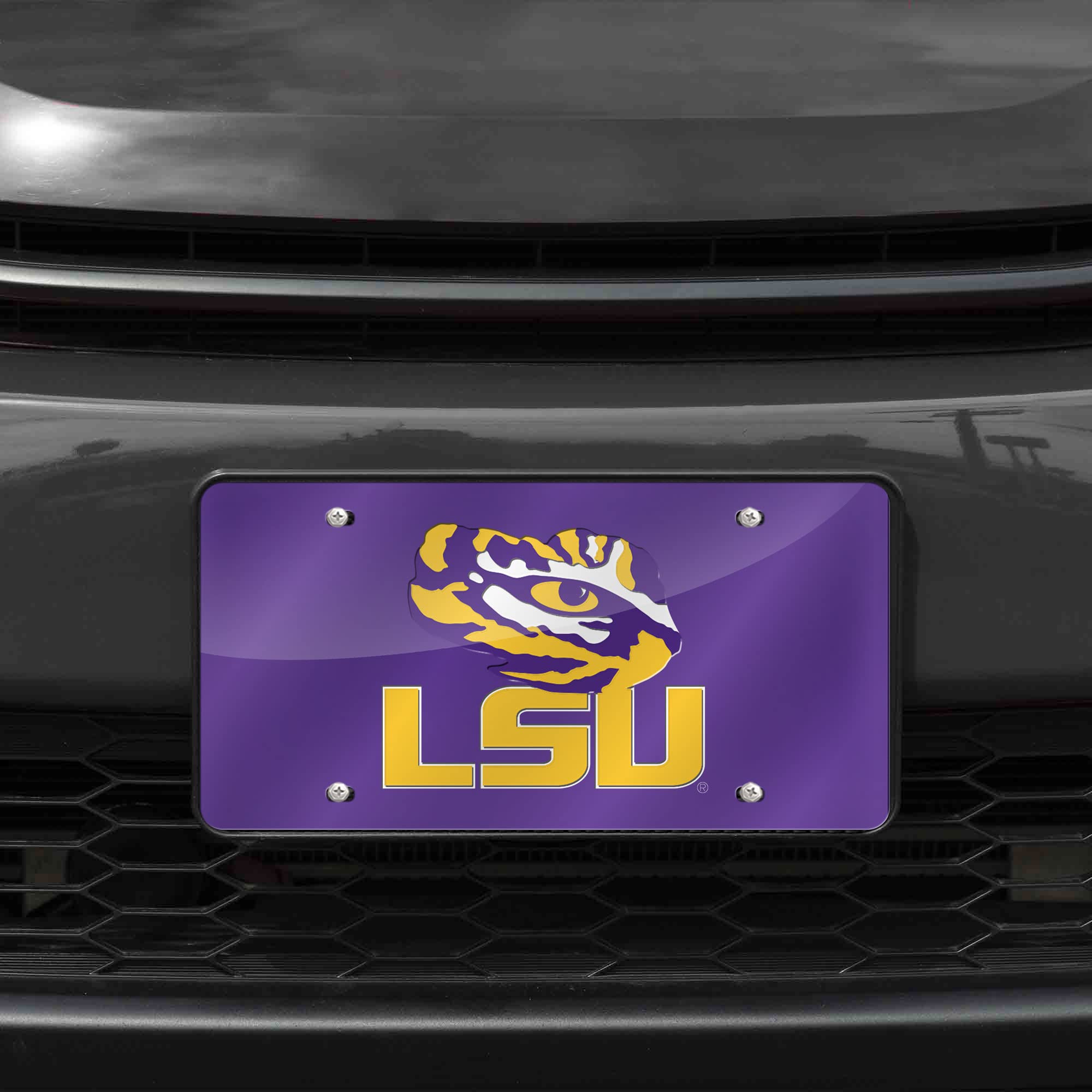 Ncaa Rico Industries Laser Inlaid Metal License Plate Tag, Lsu Tigers , 6 X 12-Inches