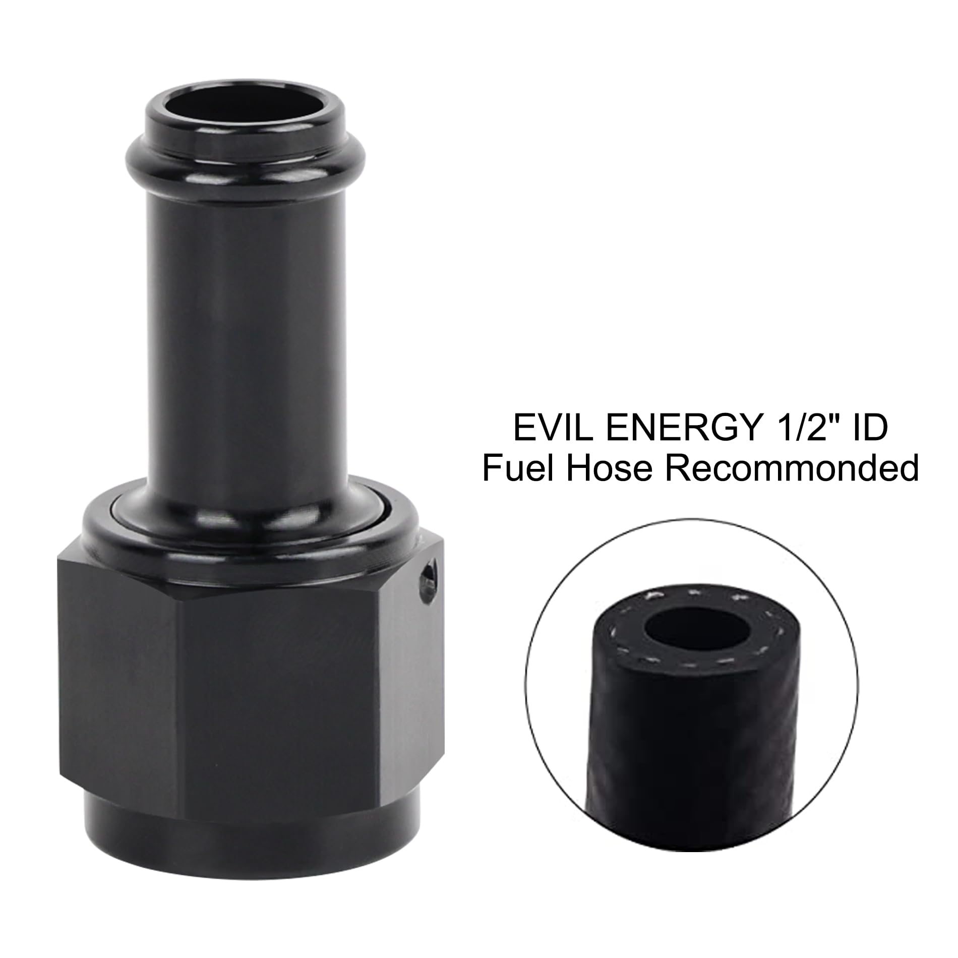 EVIL ENERGY 8AN Female to 1/2'' Barb Hose Fitting Straight Swivel 2PCS