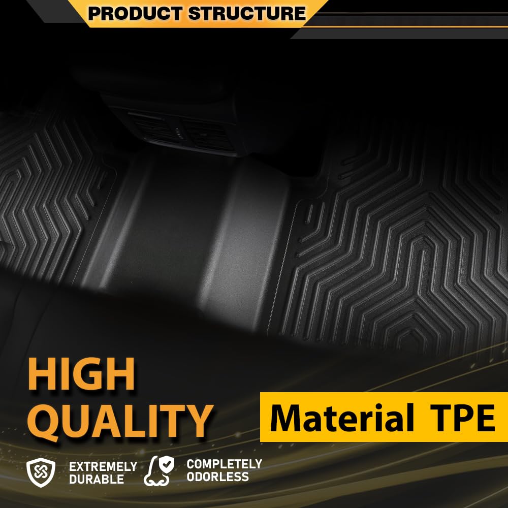 G-PLUS TPE Floor Mats Cargo Liners Compatible with 2016-2021 Honda Insight/Civic Coupe/Civic Sedan 3PCS Black Floor Liners Front