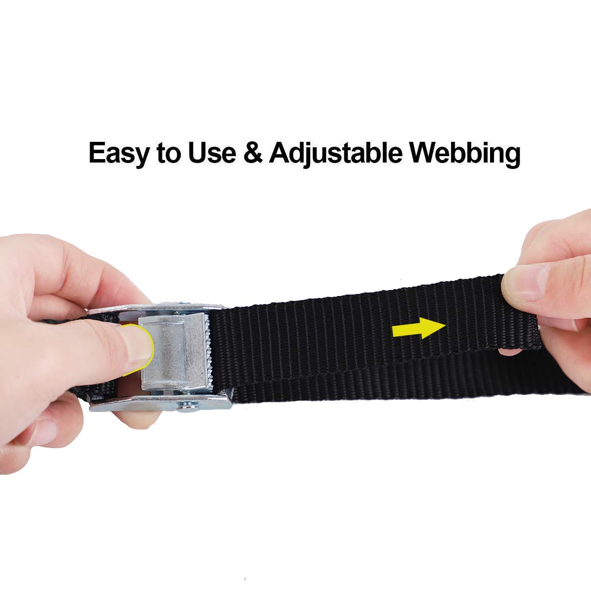 Xstrap Standard Cam Buckle Straps 6Pk 8Ft Powersports Tie-Downs 1-Inch Black Lashing Straps With Carry Bag, For Securing Cargo,