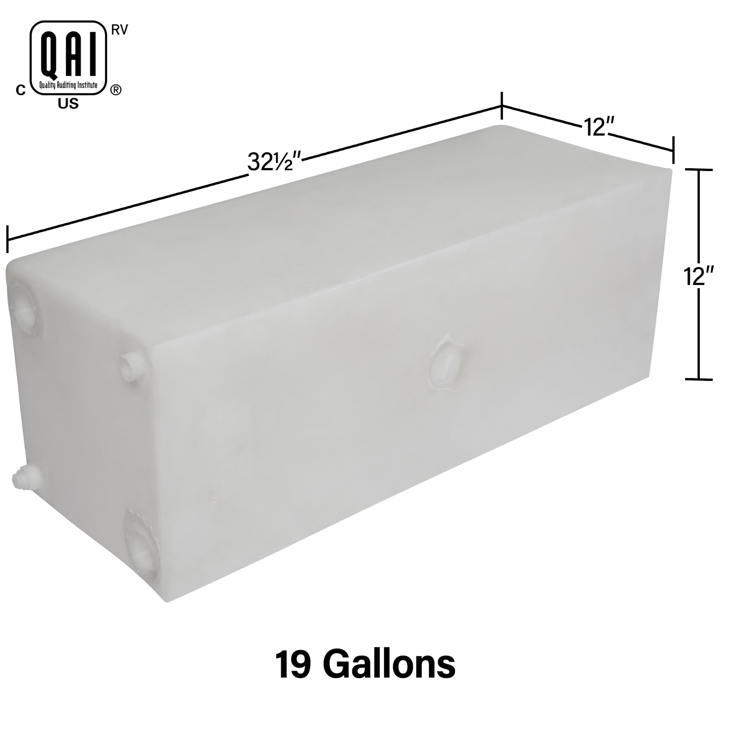 Ameri-Kart WT-0024 19 Gallon RV Fresh Water Tank for Drinking and Potable Water for Campers, Trailers, and RVs, 32.5-Inch x 12-I