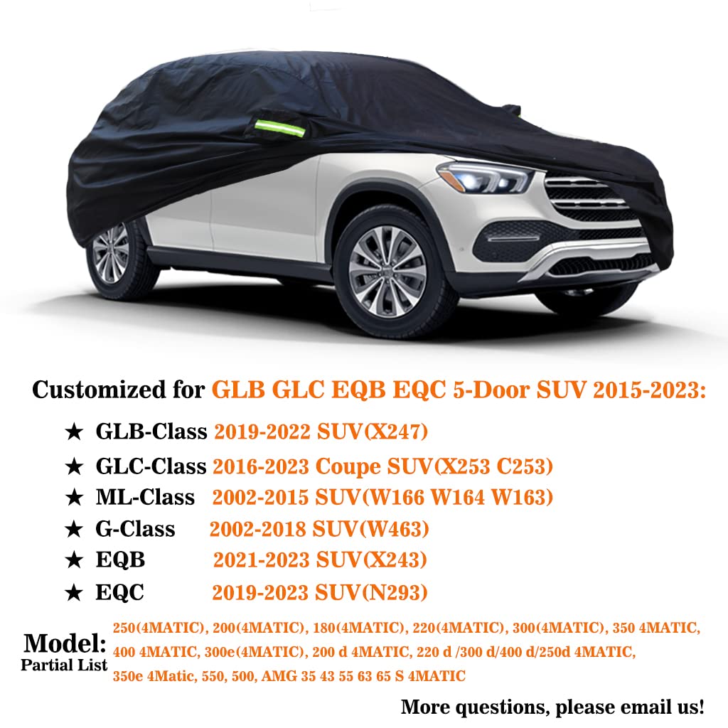 Sjysxm Car Cover Compatible With Mercedes-Benz Glb 2019-2025/ Glc 2015-2025/ Amg Glb Glc Suv Coupe, Waterproof All Weather Rain