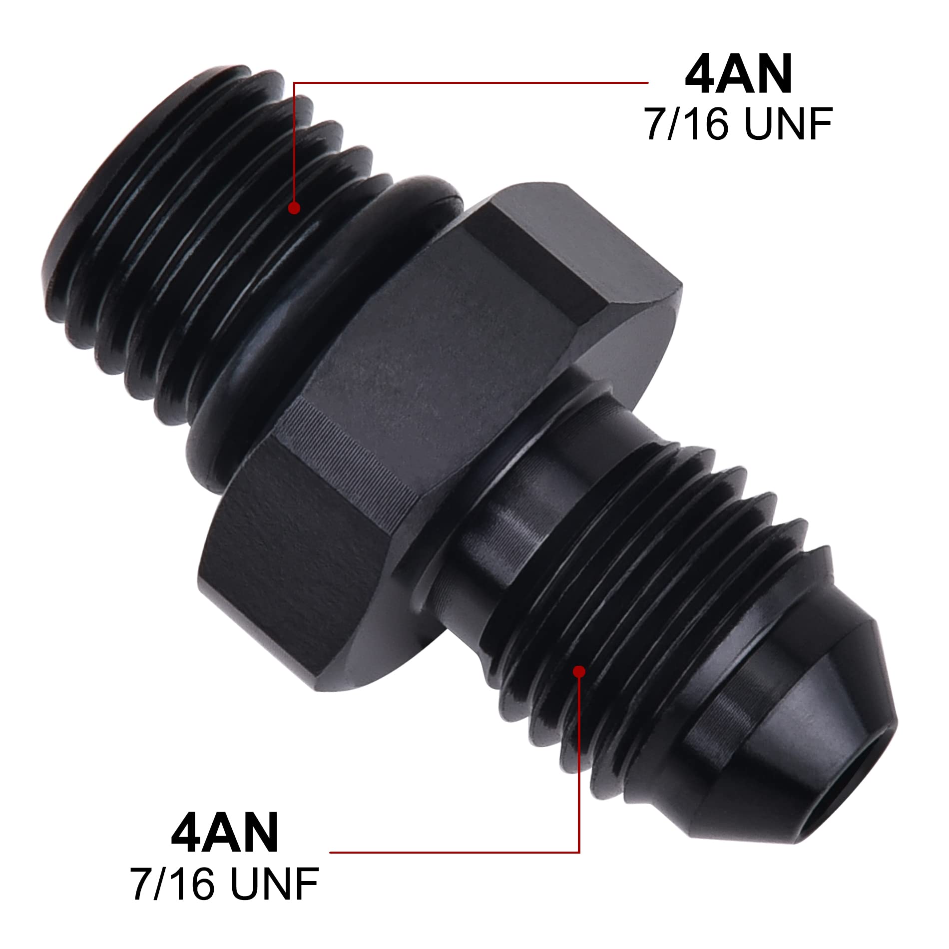 Evil Energy 4An Flare To An4 Orb Male O-Ring Fitting Adapter 2Pcs