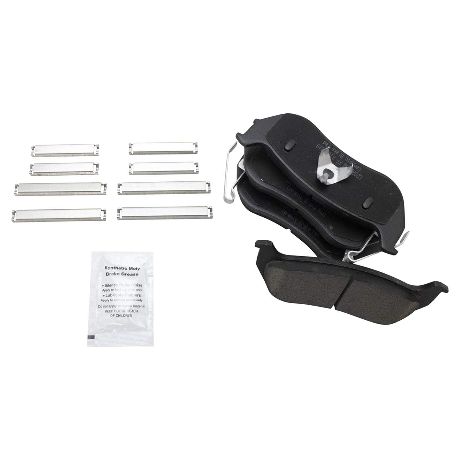 Trq Front And Rear Brake Pad & Rotor Kit Brake Pads Brake Rotor Ceramic Compatible With 2003-2006 Jeep Wrangler