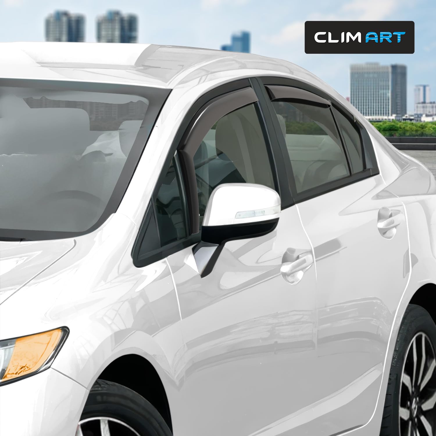 Clim Art In-Channel Incredibly Durable Rain Guards For Honda Civic 2012-2015 Sedan, Original Window Deflectors, Vent Window Viso