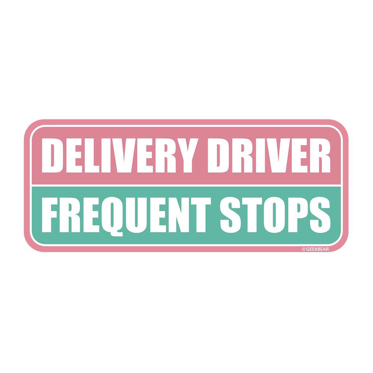 Geekbear Frequent Stops Car Magnet (Light Pink/Turquoise) - Delivery Driver Sign For Car - Caution This Vehicle Makes Frequent Stops Sign - No Stickers Amazon Flex Driver Magnetic Sign (1 Pack)
