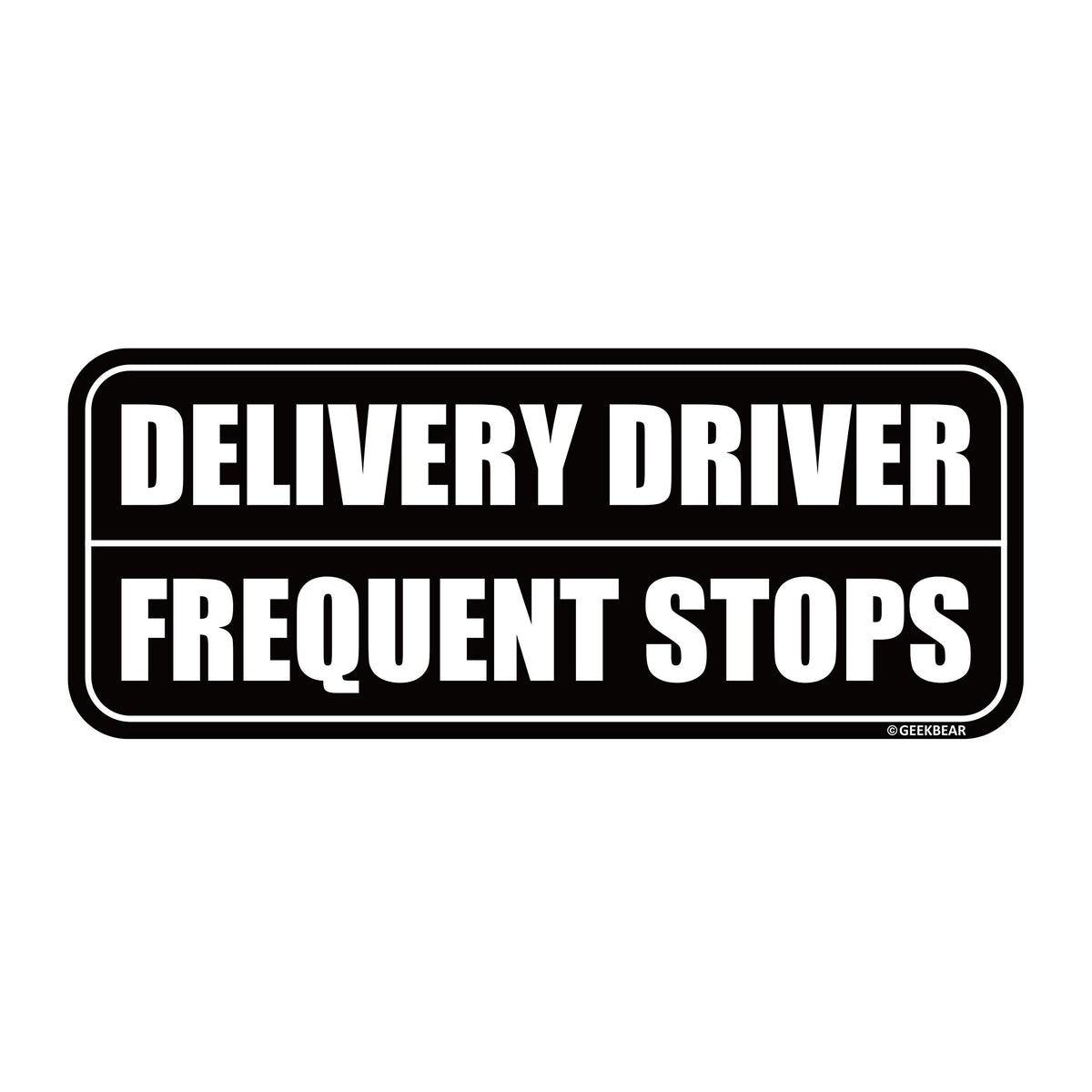 Geekbear Frequent Stops Car Magnet (Black/Black) - Delivery Driver Sign For Car - Caution This Vehicle Makes Frequent Stops Sign - No Stickers Amazon Flex Driver Magnetic Sign (1 Pack)