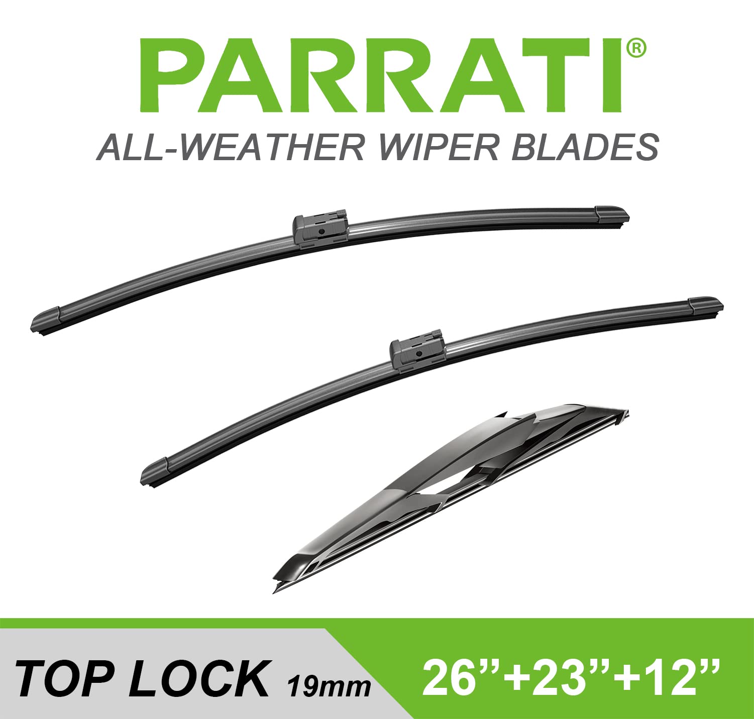 Parrati High Performance Premium All-Season Automotive Windshield Wipers With Rear Wiper Blades Replacement For Mercedes Benz Ml