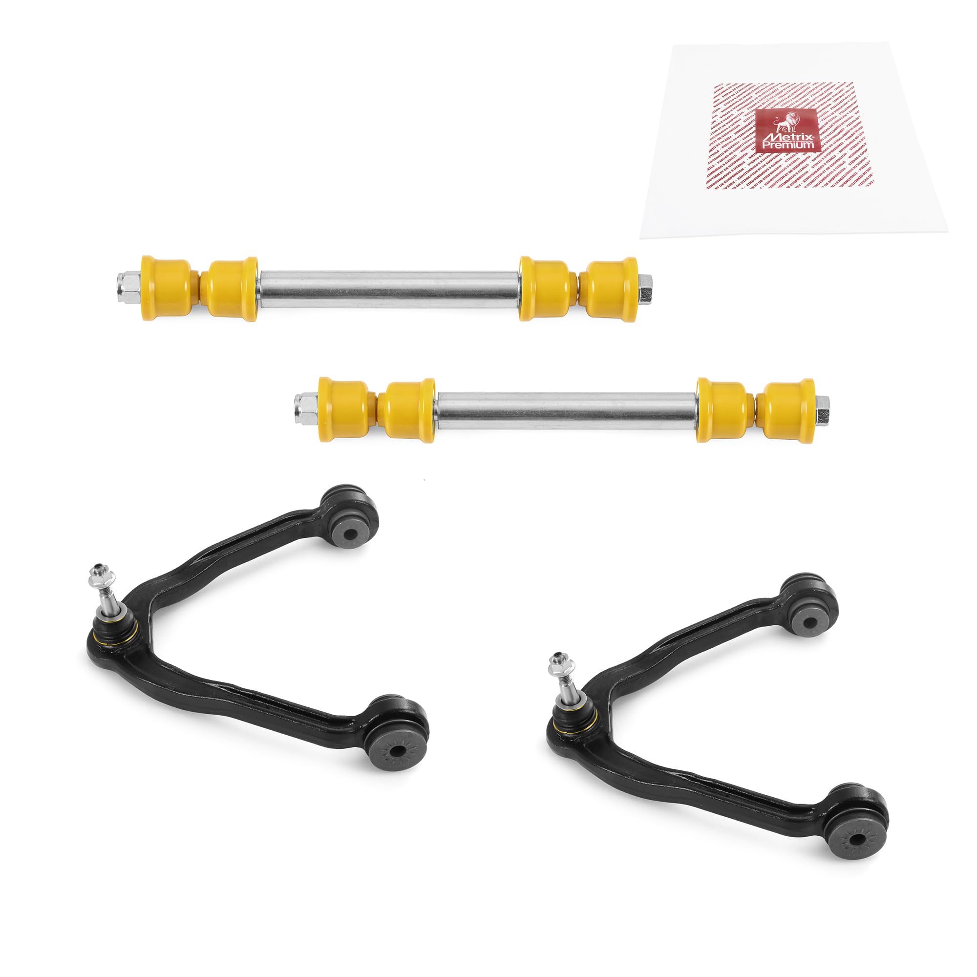 Metrix Premium Chassis Parts - 4 Pc Front L/R Upper Control Arm & Front Sway Bar Stabilizer End Link Kit Fits 00-06 Chevrolet Su