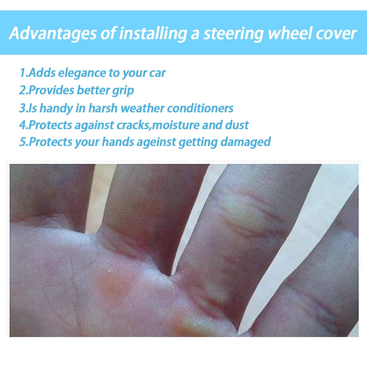 Elastic Stretch Steering Wheel Cover, Universal 15 Inch Automotive Steering Wheel Cover, Microfiber Breathable Ice Silk, Anti-Sl