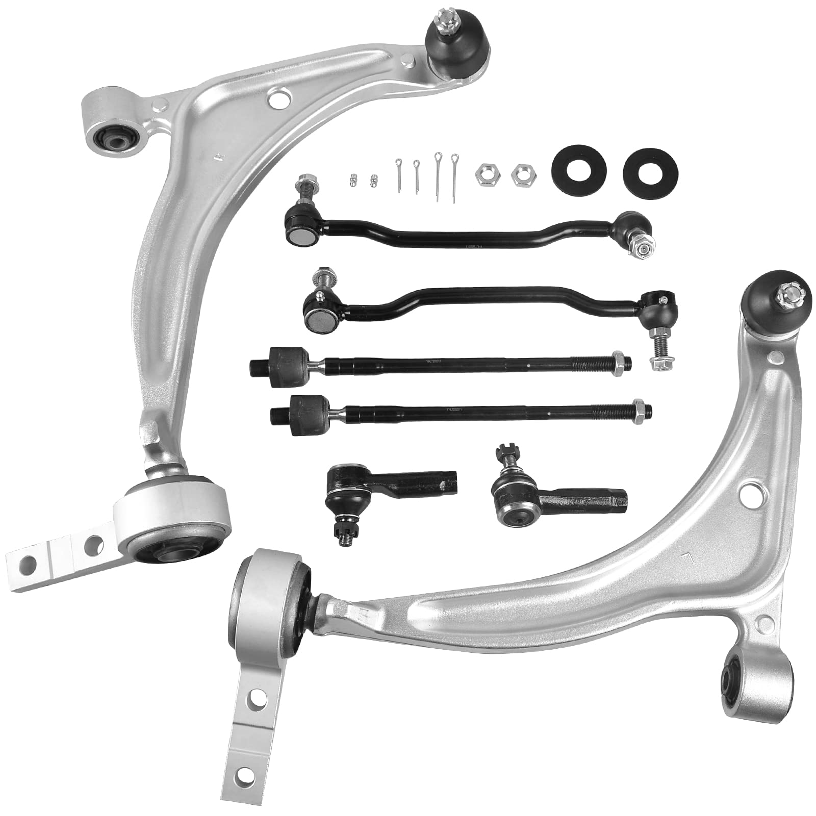 Yitamotor 8 Piece Front Lower Control Arms Kit Compatible With 2002-2006 Altima 2004-2008 Maxima W/Ball Joints Sway Bar Links In