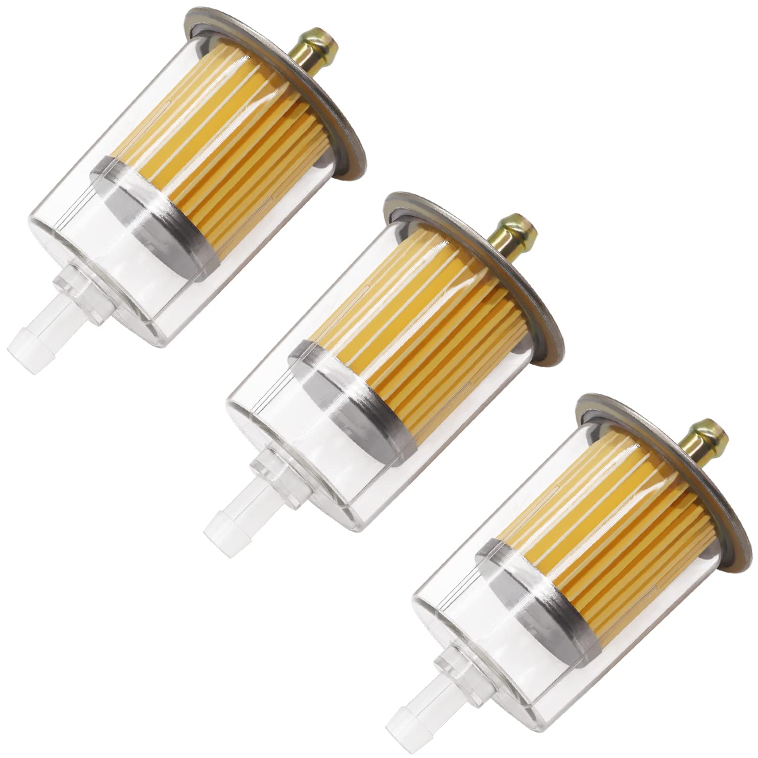 Taiss 3/8 Inch Universal Gas Inline Fuel Filters With Magnet, Fits Fuel Line And Widely Used For Replacing Fuel Filters Of Cars, Motorcycles, Trucks And Gasoline Powered Engines