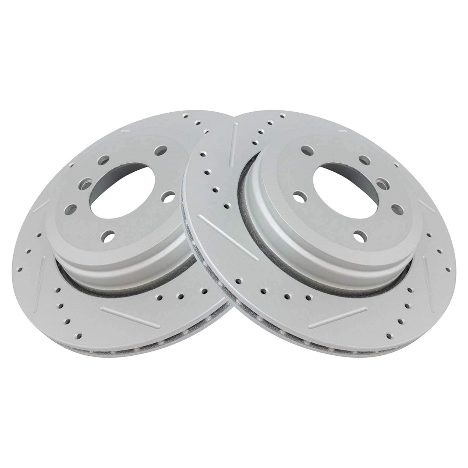 Trq Rear Performance Brake Rotors Set Premium G-Coated Compatible With 2004-2007 Bmw 525I 2008-2010 528I 530I