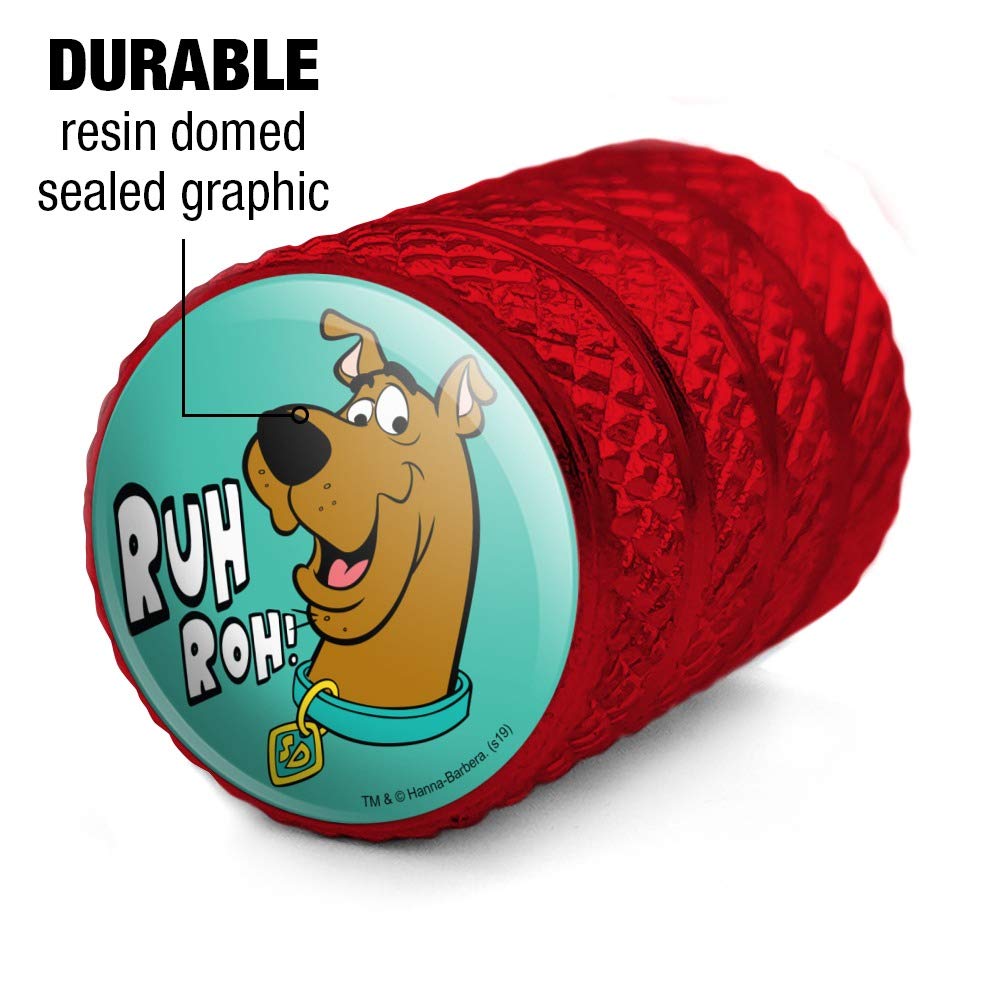 Graphics & More Scooby-Doo Ruh Roh Tire Rim Wheel Aluminum Valve Stem Caps