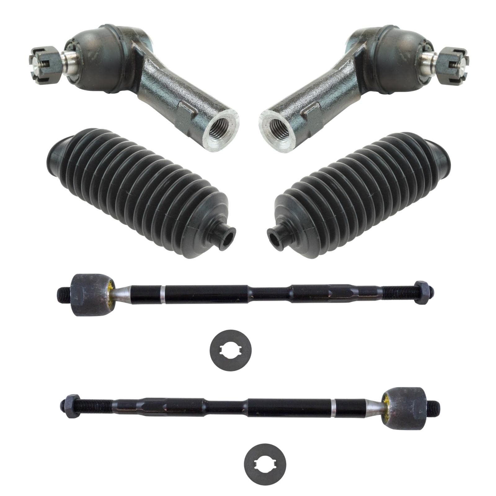 Trq Front Steering Kit Steering Rack & Pinion Bellow Tie Rod Compatible With 2011-2017 Honda Odyssey