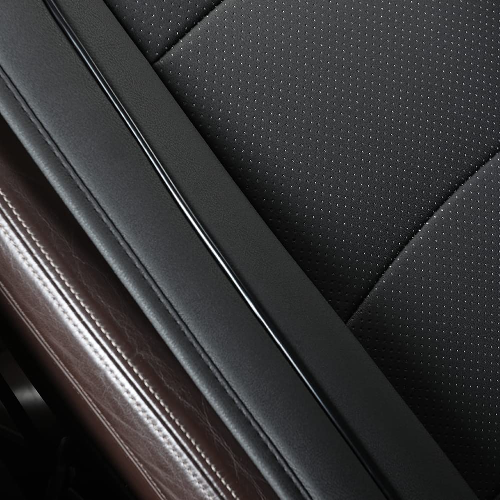 Edealyn 1Pcs Luxury Car Seat Backrest Protector Cover Car Interior Pu Leather Car Seat Cover Universal Anti-Slip Seat Cover (Black Backrest)