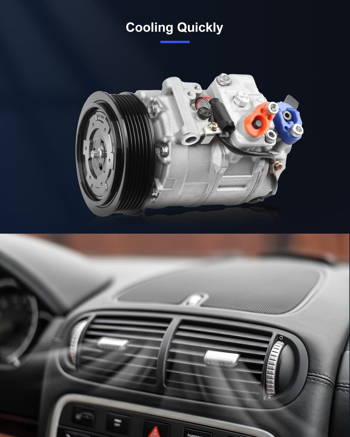 Eccpp A/C Compressor With Clutch 2001-2011 For Mercedes-Benz C230 C240 C250 C280 C300 Cl500 Clk320