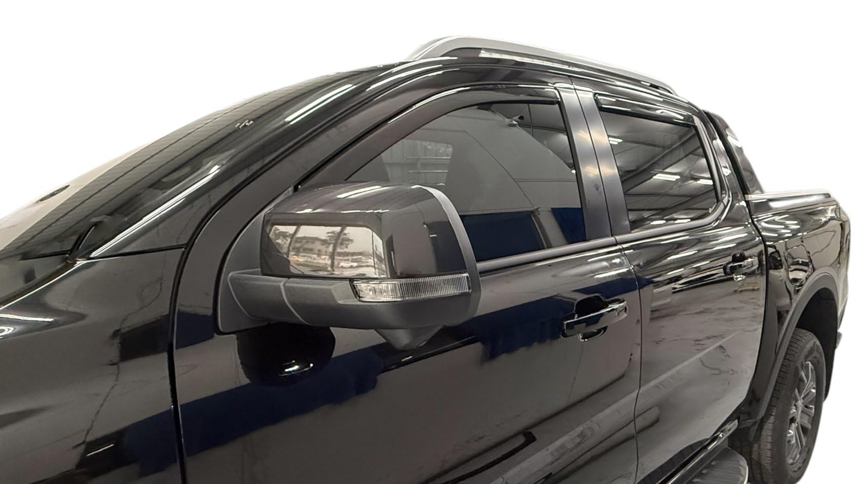 Optimal Co In-Channel Rain Guards for Ford Ranger 2024-2026, Tinted Side Window Visors, Black, Model FDRGVS24C