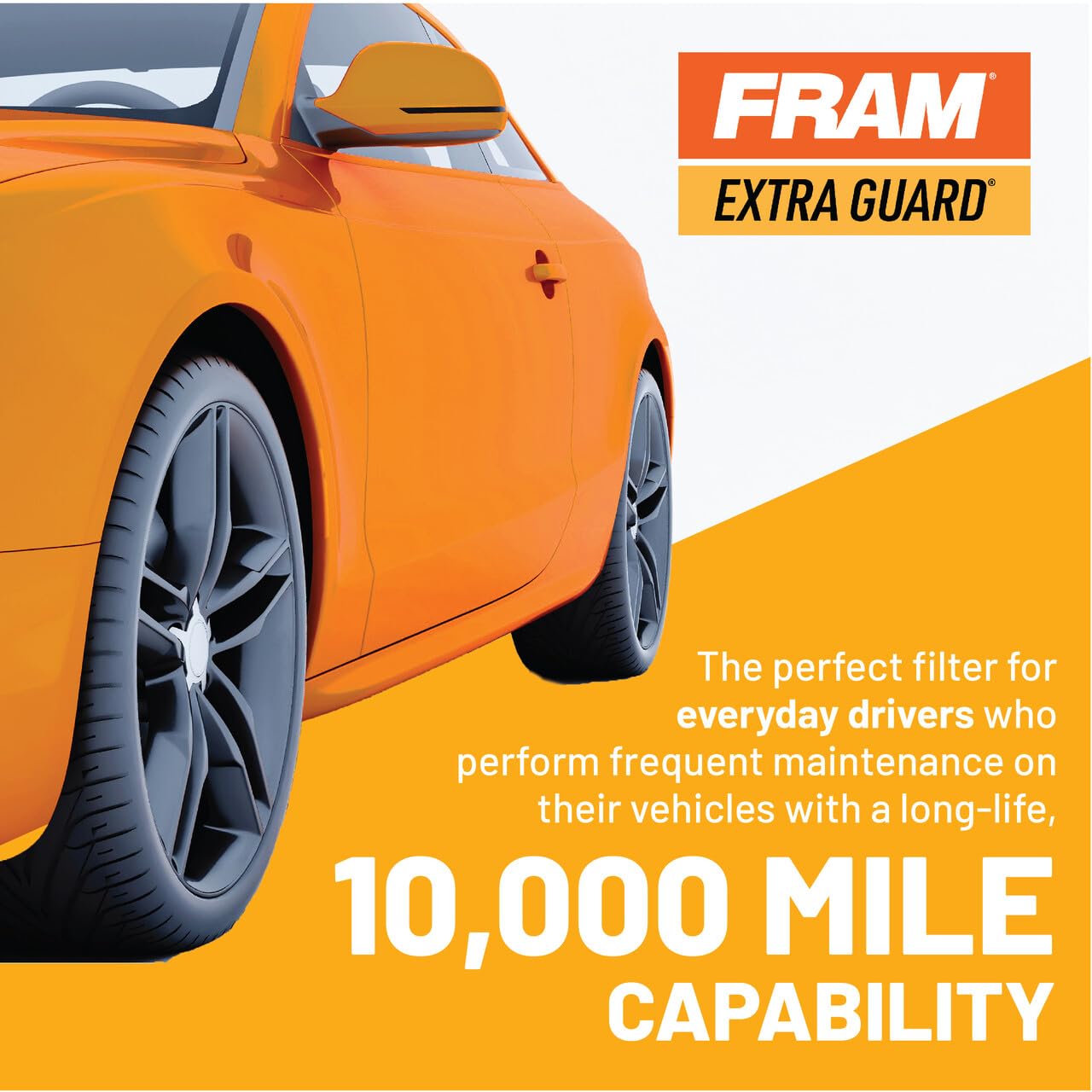 Fram Extra Guard Ph4967, 10K Mile Change Interval Spin-On Oil Filter, Black