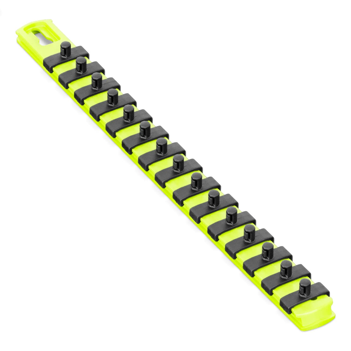 Ernst 13-Inch Socket Rail Organizer With 15 1/4-Inch Twist Lock Clips, High Visibility (8437Hv)