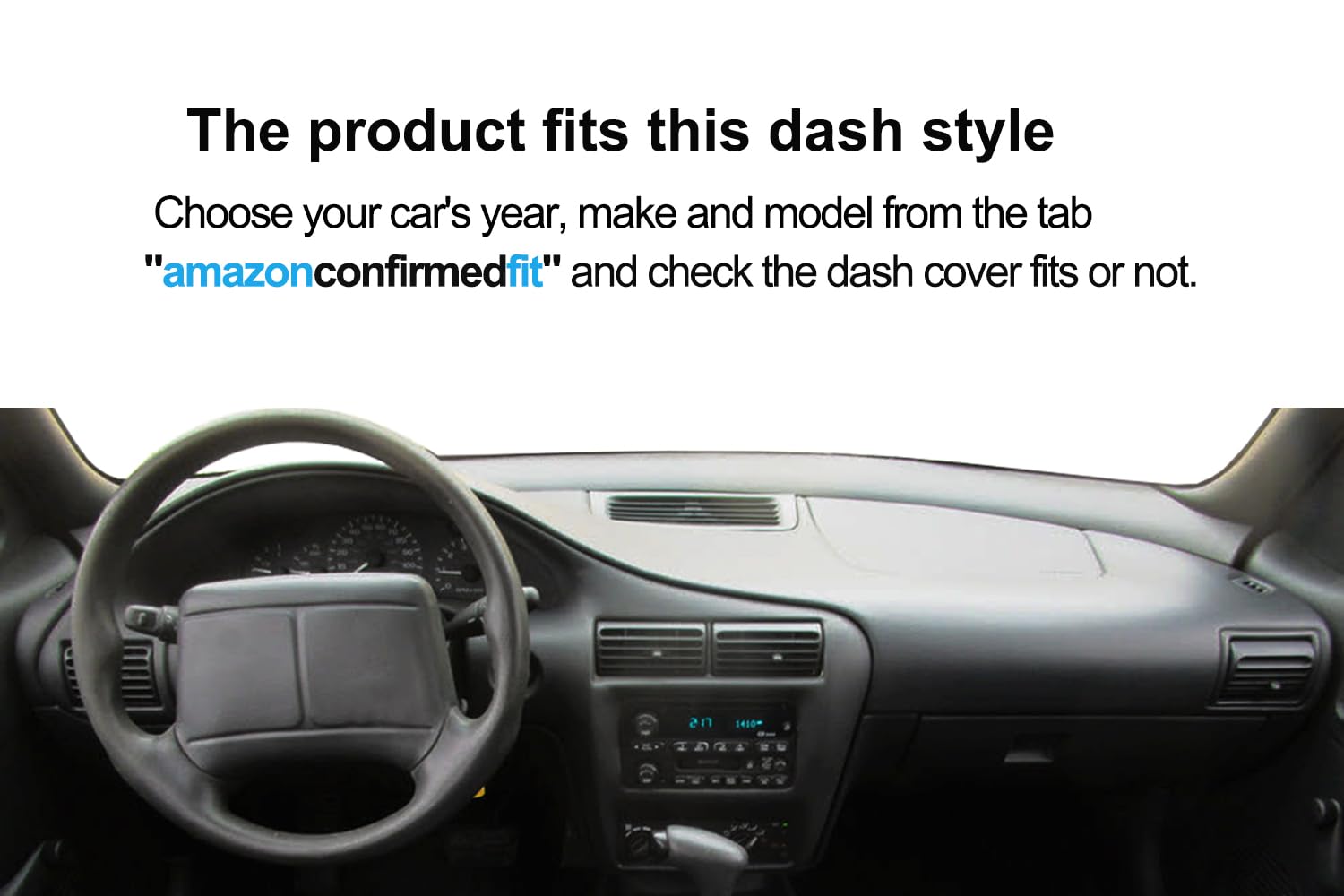 Dashboard Cover Dash Cover Mat Pad Carpet Custom Fit for Chevy Chevrolet Cavalier 1995-2005 (Black) Y46