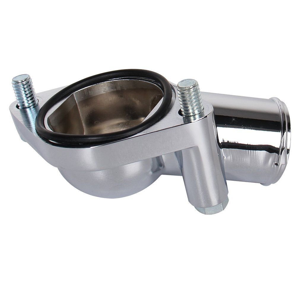 Carbole 21 Degree Chrome Water Neck Thermostat Housing Fit For Chevy V8 5.7L 350 454 Small Big Block