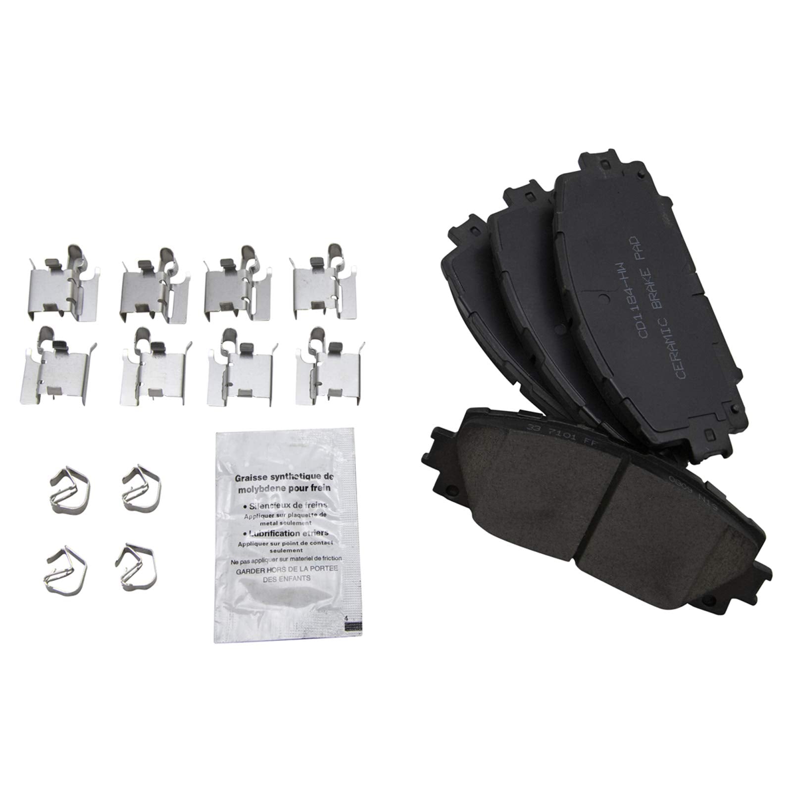 TRQ Front Posi Ceramic Brake Pad Kit Set for 2011-2017 Lexus CT200h / 2013 Scion iQ / 2010-2017 Toyota Prius / 2012-2018 Toyota