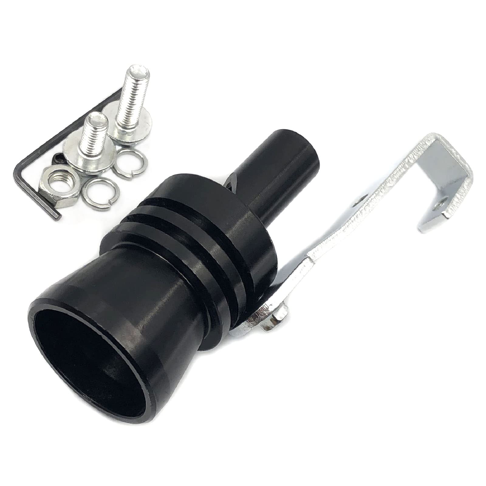 Devmo 2Pcs Xl Size Aluminum Alloy Universal Turbo Sound Exhaust Muffler Pipe Whistle Car Roar Maker (Xl-Black)