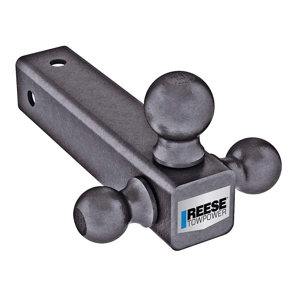 REESE Towpower 7068820 Tri-Ball Trailer Hitch Ball Mount, (1-7/8 Inch, 2 Inch, 2-5/16 Inch Trailer Hitch Balls), Fits 2-1/2 Inch Square Receiver, 14,000 lbs. Capacity