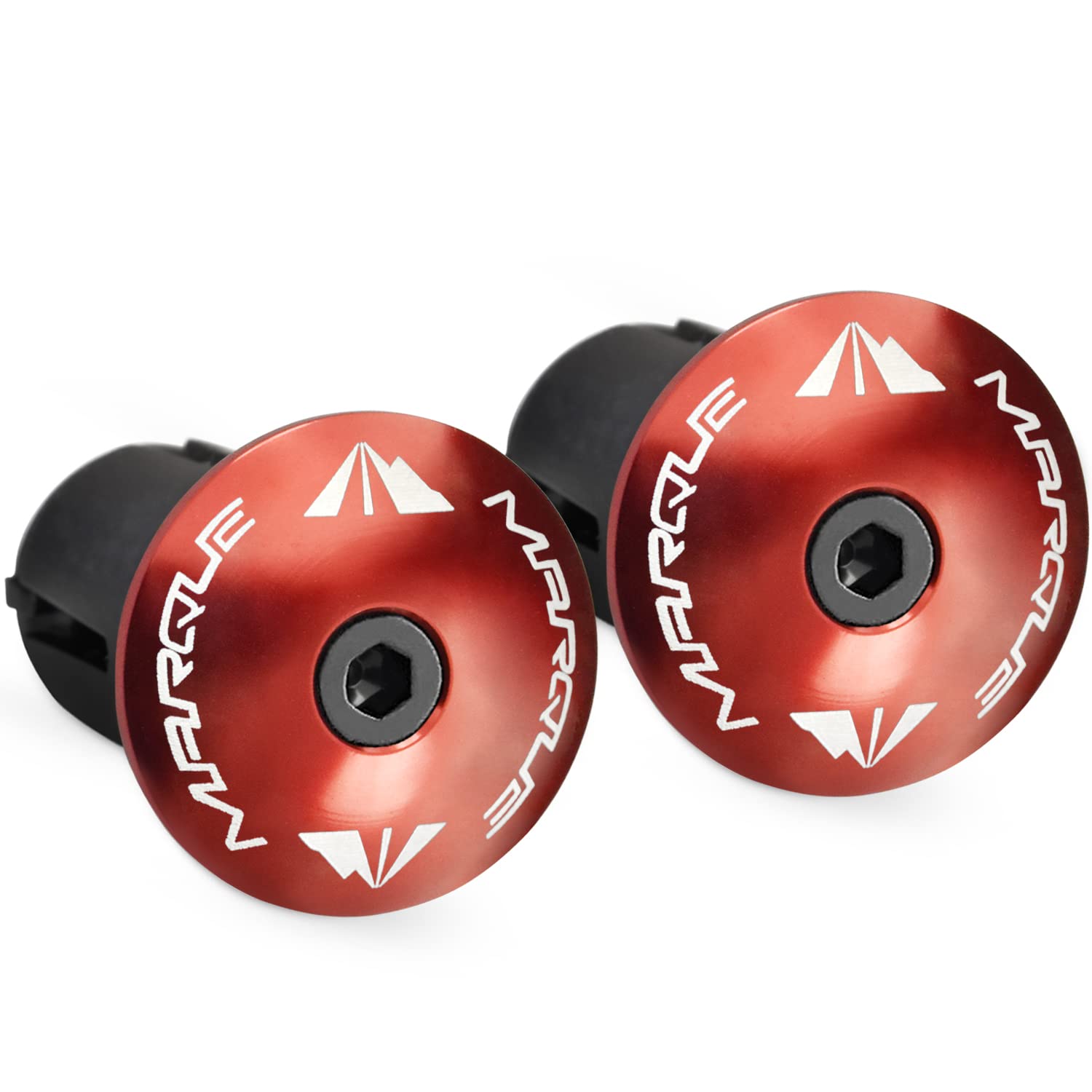 Marque Alloy Enz Handle Bar End Plugs - 2Pcs Per Set (Red)