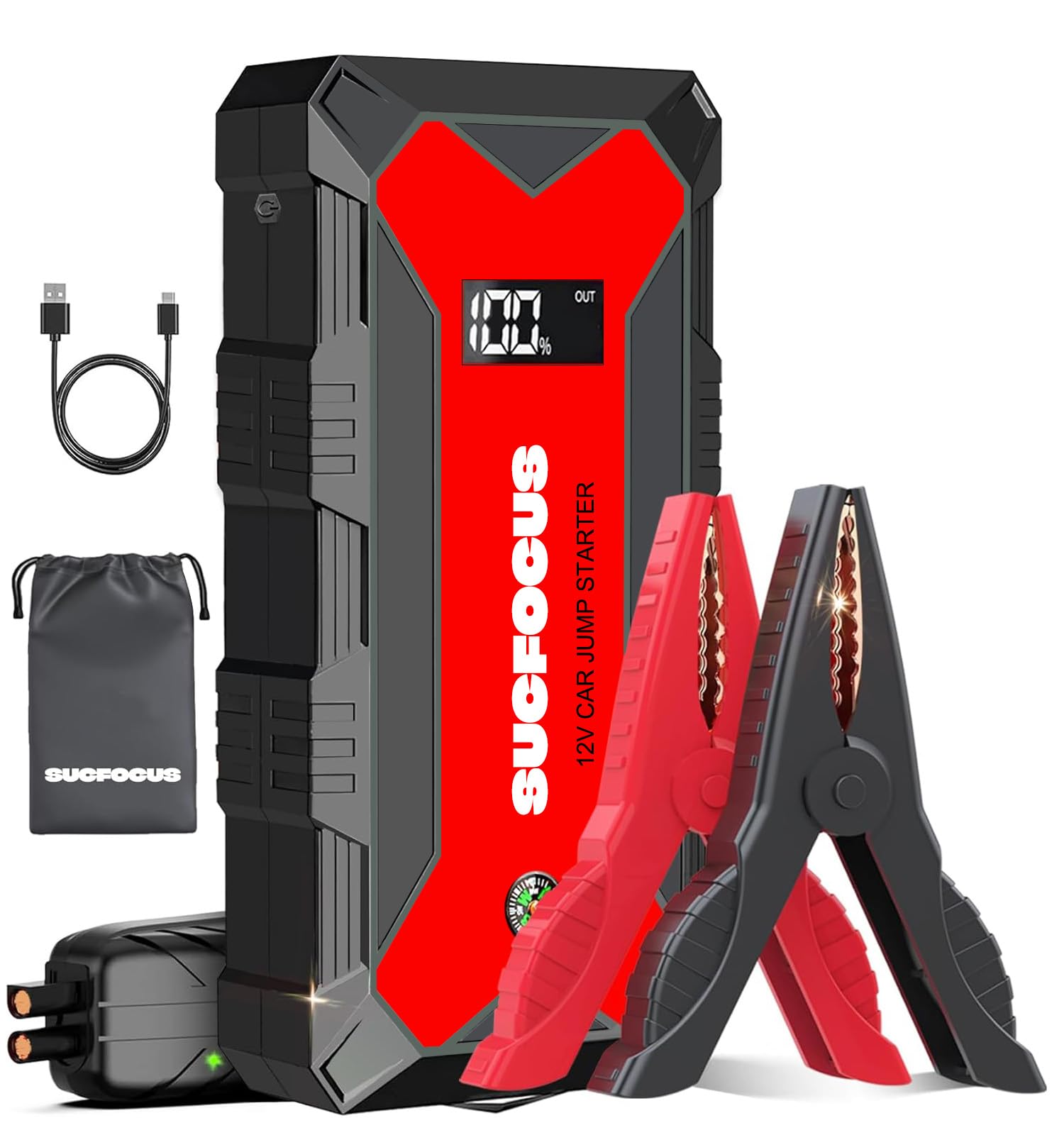 Car Battery Jump Starter, 2500A Battery Jumper Starter Portable (For 8.0L Gas Or 7L Diesel Engine), Jump Box, Jump Start Battery