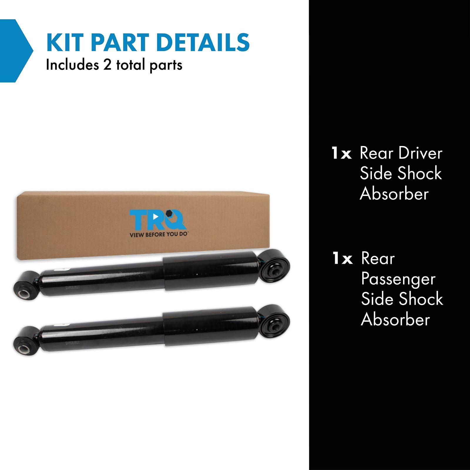 Trq Rear Shock Absorber Set Compatible With 2012-2017 Fiat 500