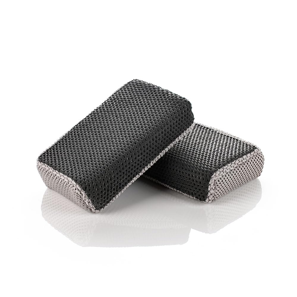 Koch-Chemie Clay Scrubber - Fast And Effective Removal Of Paint Contaminants, Grime, Debris, And More - Clay Bar With Extra Scrubbing Power. Black/Ice Grey - 2-Pack