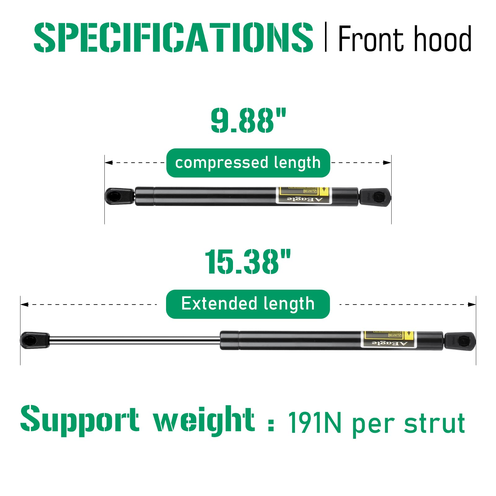 Front Hood Lift Supports Struts Shocks For Nissan Maxima 2009-2014, 6478 Qty 2
