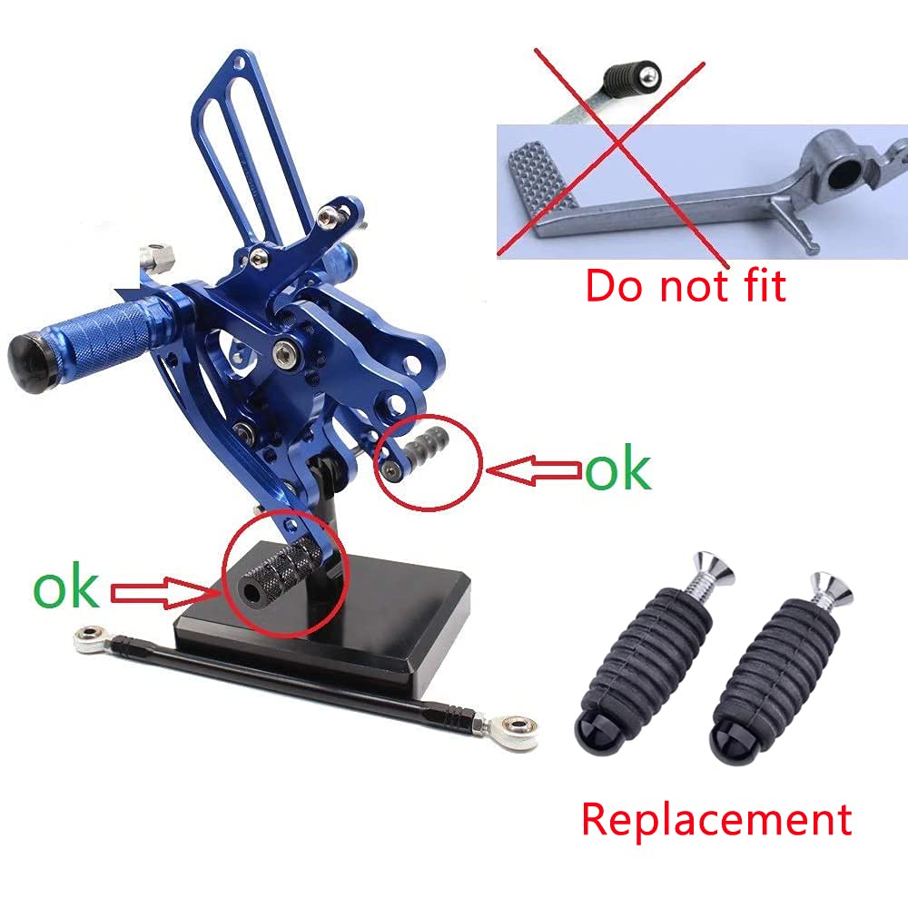 CNC Motorcycle Knurled Shifter Peg Anti-Skid Gear Shift Brake Lever Foot Pegs Pedal 6mm Hole Front Footrests Footpeg Rearsets Fo