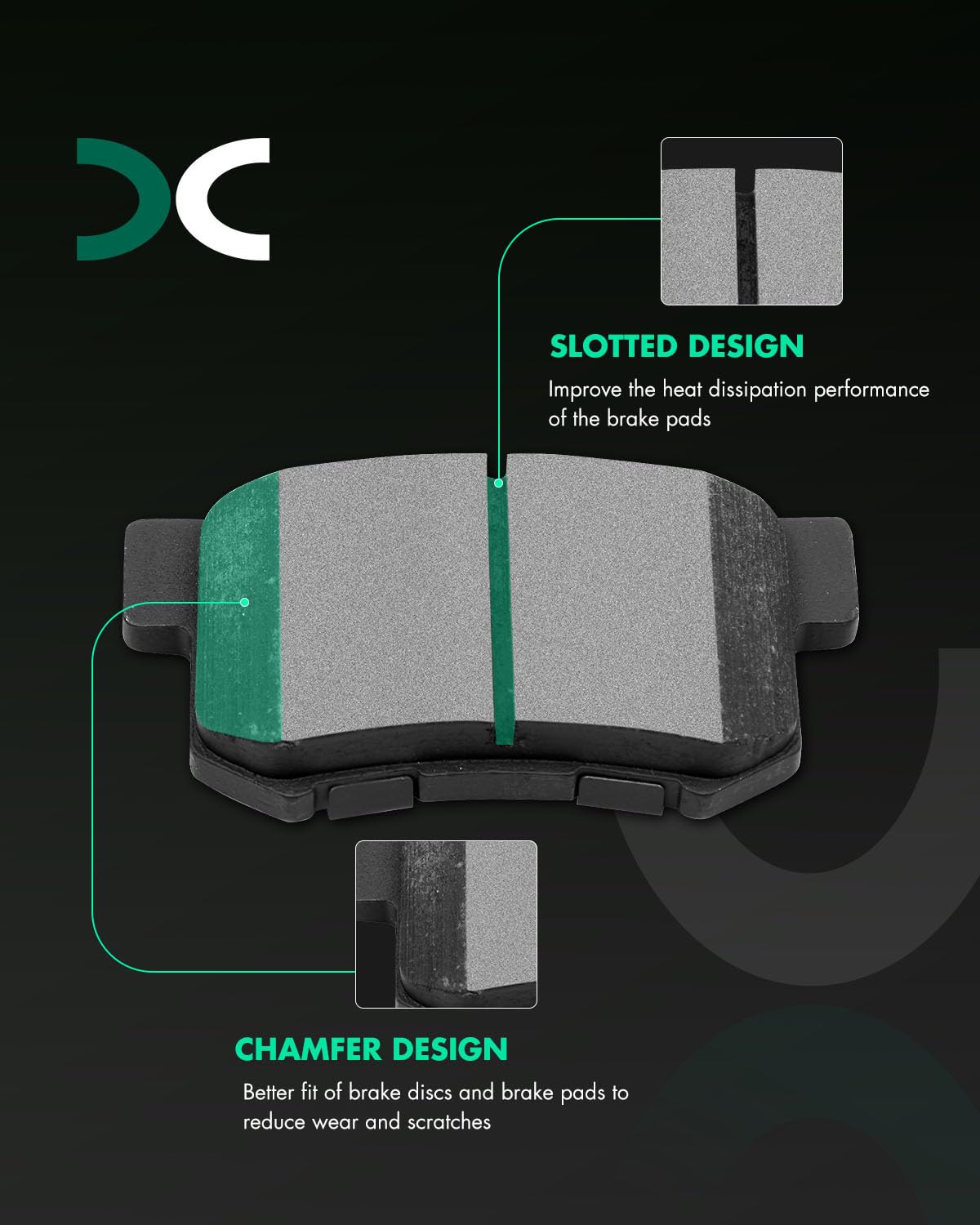 Scitoo D785 D792 Front Rear Brake Pads Sets Fit For Chevy Astro/Avalanche/Silverado 1500/Silverado 1500 Hd/Suburban 1500/Tahoe,F