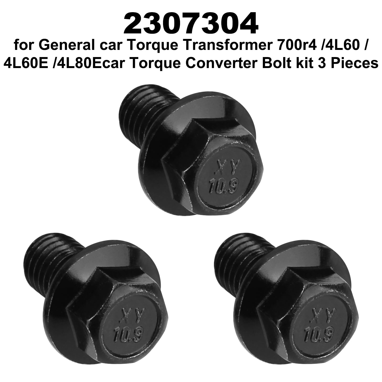 Torque Converter Bolt 2307304 Kit Fits For Gm Torque Transformer 4L60E 4L65E 4L70E 4L80E 700R4 200-4R 3L80 4T60E 4T65E 4 Speed Overdrive M10-1.5X16 Flange Bolts Ls1 Ls Vortec Autom-3 Pcs
