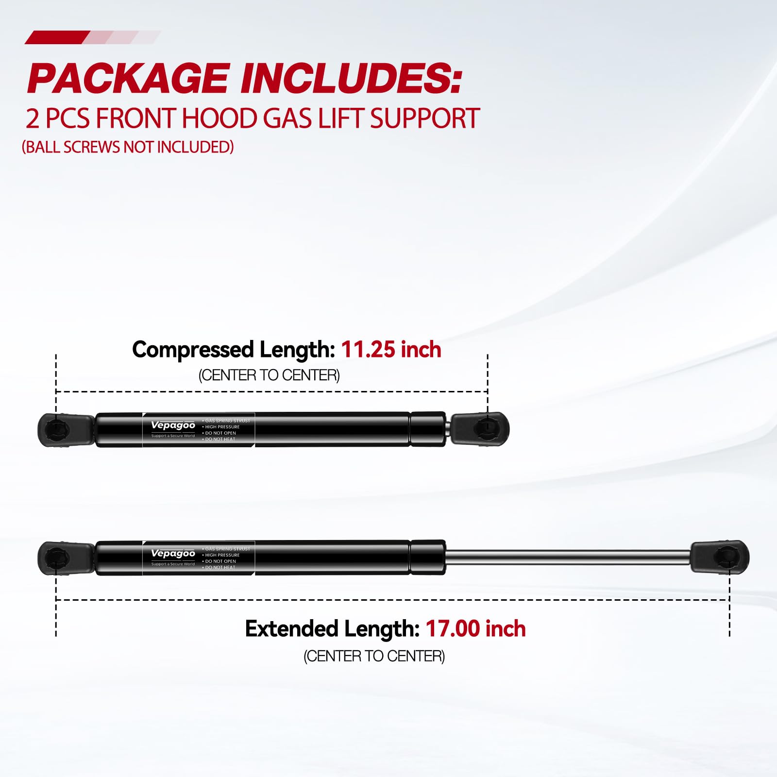 Vepagoo 6355 Front Hood Struts Compatible For 2007 2008 2009 2010 Toyota Fj Cruiser Gas Shock Lift Supports, Utility 4-Door Hood