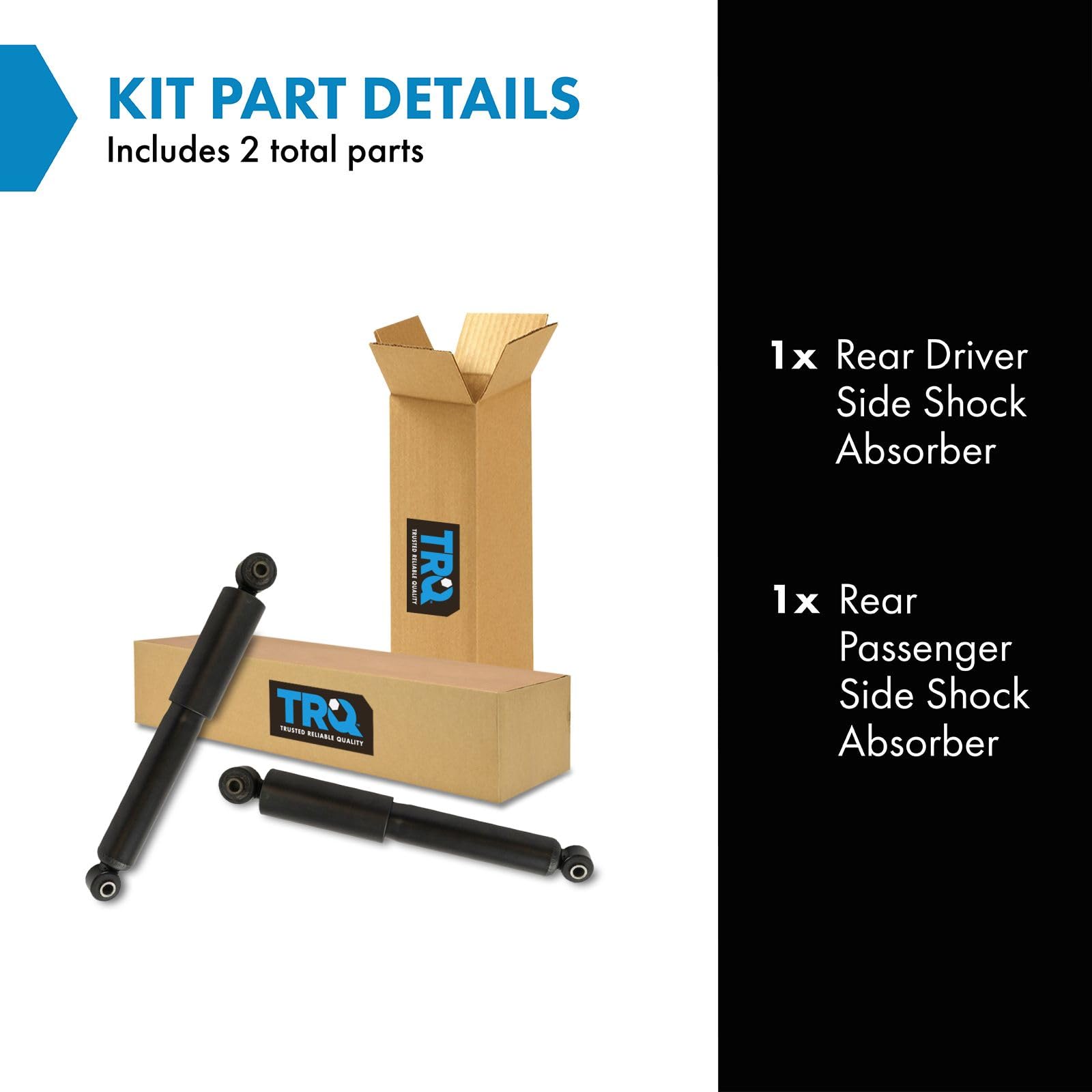 Trq Rear Shock Absorber Set Compatible With 2011-2016 Hyundai Elantra 2014 Elantra Coupe 2013-2017 Elantra Gt 2012-2017 Veloster
