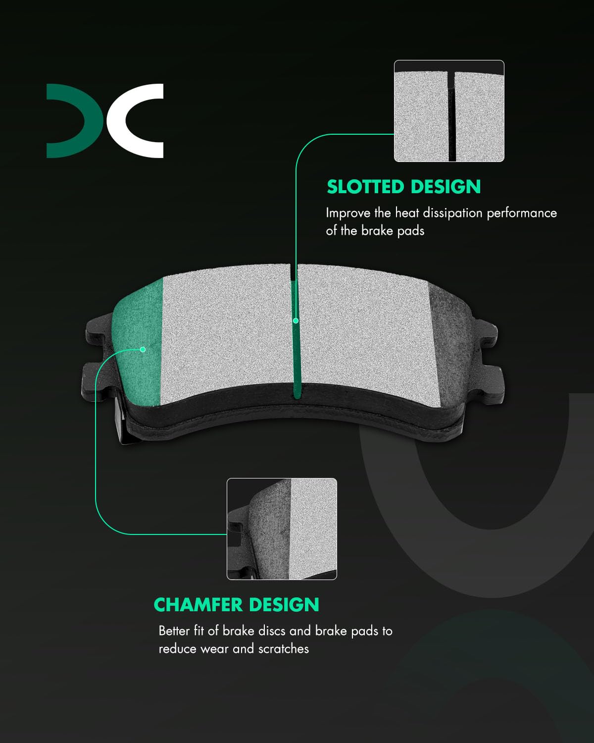 Scitoo D957 Front Ceramic Brake Pads Sets Fit For Mazda 6 2003-2005