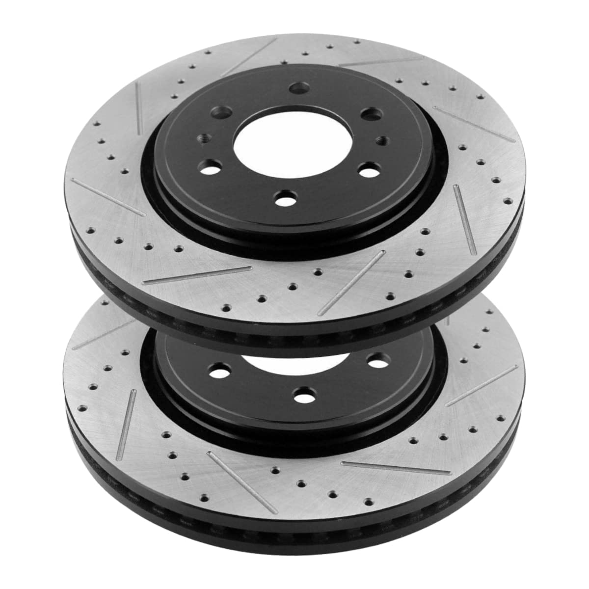 Autoshack Black Hat Drilled And Slotted Brake Rotors Front Brake Rotor Replacement Kit For 2007-2021 Ford Expedition 2010-2020 F-150 2007-2023 Lincoln Navigator 2.7L 3.5L 5.0L V6 4Wd Awd Rwd Pr64155Lr