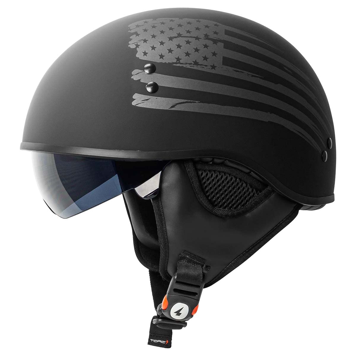 TORC T-59 Half Flag Helmet (Matte Black - Medium)
