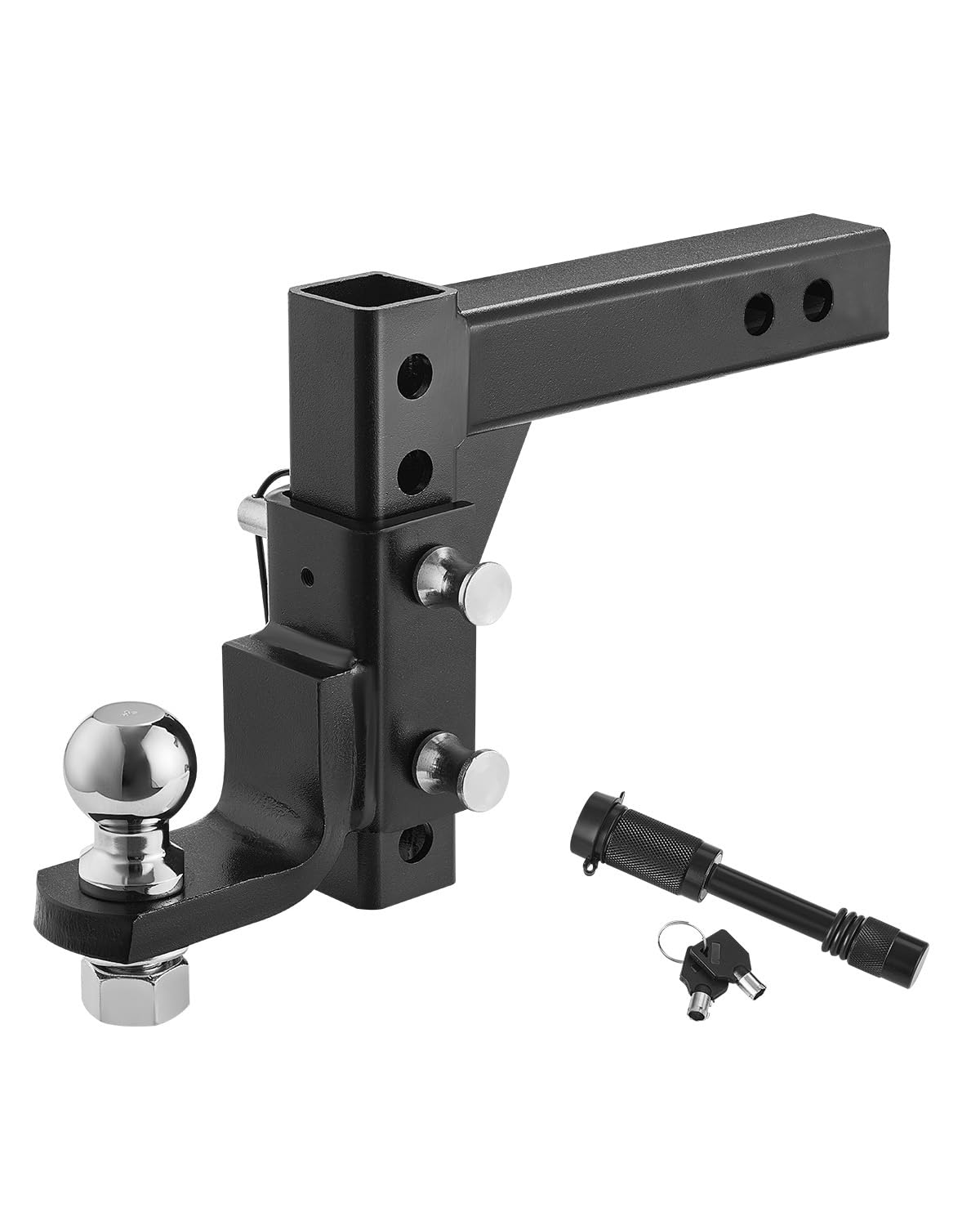 VEVOR Adjustable Trailer Hitch, Fit 2-Inch Receiver, Trailer Hitch Ball Mount with 2-Inch Ball & Pin, 7500 lbs Capacity Ball Hit